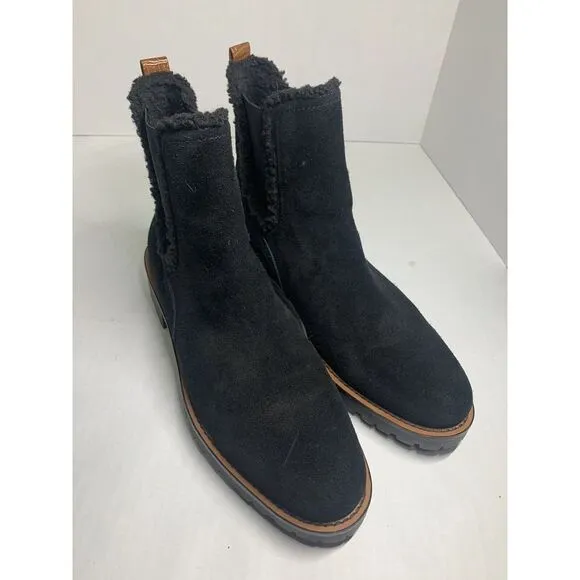 Sam Edelman Jaclyn Black Waterproof Suede Chelsea Boots Size 8.5