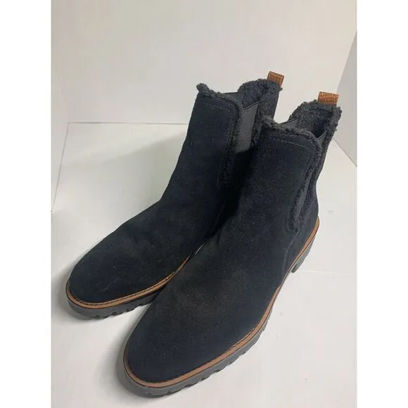 Sam Edelman Jaclyn Black Waterproof Suede Chelsea Boots Size 8.5