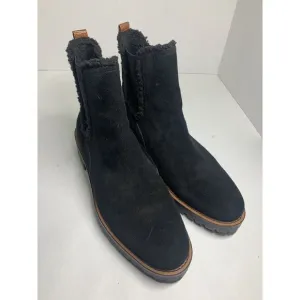 Sam Edelman Jaclyn Black Waterproof Suede Chelsea Boots Size 8.5