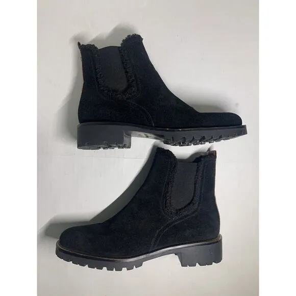 Sam Edelman Jaclyn Black Waterproof Suede Chelsea Boots Size 8.5