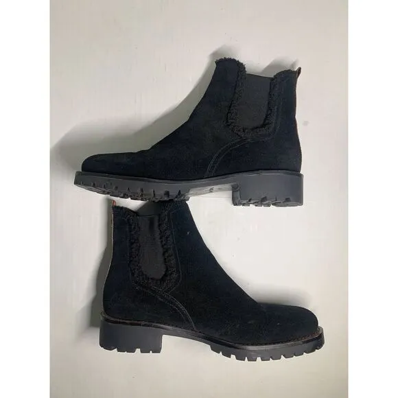 Sam Edelman Jaclyn Black Waterproof Suede Chelsea Boots Size 8.5