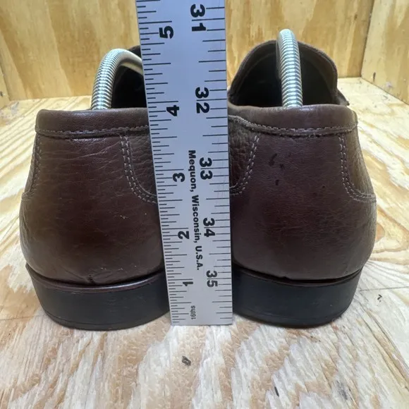 Sandro Loafers Men's 13D Horsebit Pebbled Leather Brown Shoes Slip On Comfort