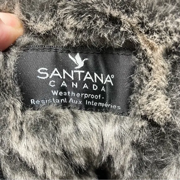 Santana Canada Mio Women's 40 US 9 Black Winter Boots Zip Lace Faux Fur Italy