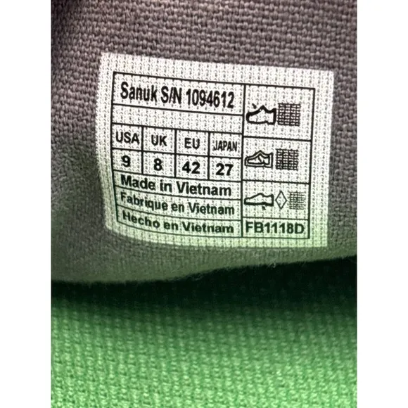 Sanuk Men's Pick Pocket Slip On Sneaker Canvas Shoes 1094612 Black, Sz 9