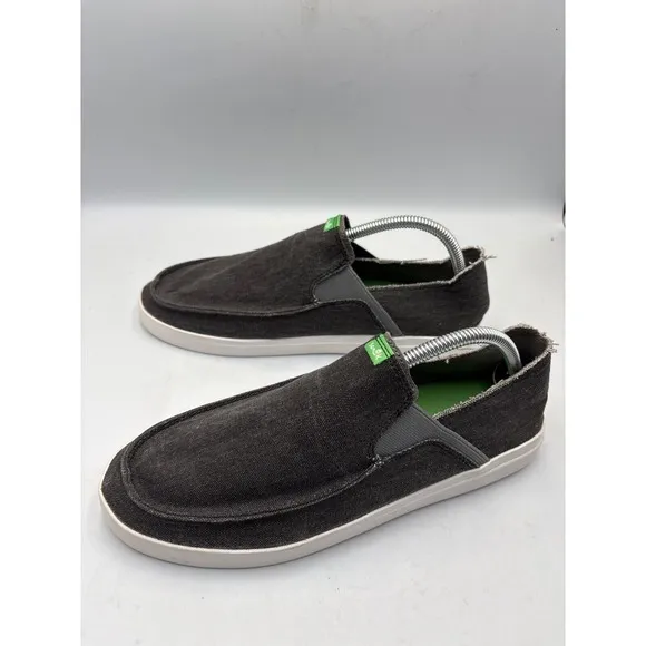 Sanuk Men's Pick Pocket Slip On Sneaker Canvas Shoes 1094612 Black, Sz 9