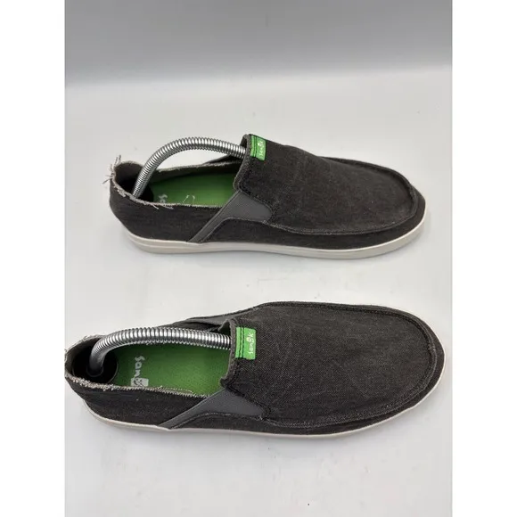 Sanuk Men's Pick Pocket Slip On Sneaker Canvas Shoes 1094612 Black, Sz 9