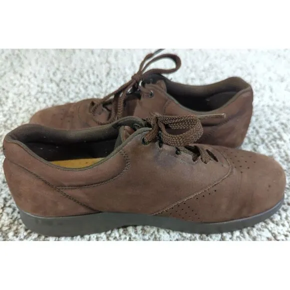 SAS Free Time Brown Suede Women's Walking Lace Up Oxford Comfort Shoes Sz 7‎