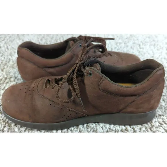 SAS Free Time Brown Suede Women's Walking Lace Up Oxford Comfort Shoes Sz 7‎