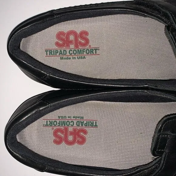 SAS Roamer Black Leather Tripad Comfort Loafer Women’s Shoes Size 12