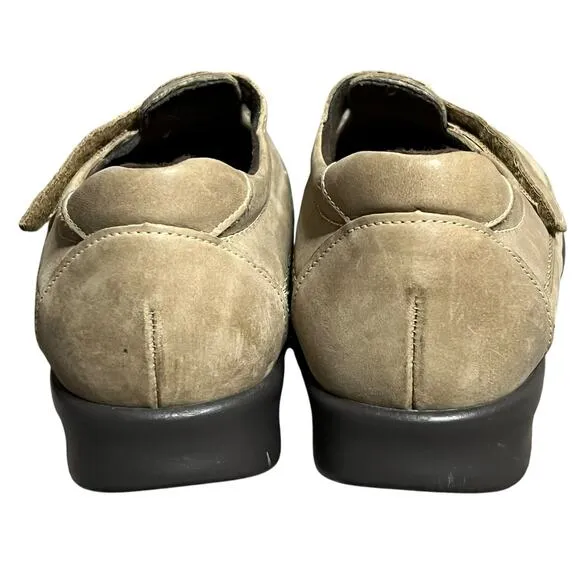 SAS Roamer Shoes Womens 10 Beige Moccasin Leather Slip On Adjustable Comfort