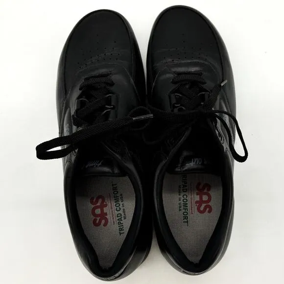 SAS Shoes Mens 11 Black Leather Timeout Tripad Comfort Padded Tongue Lace Up USA