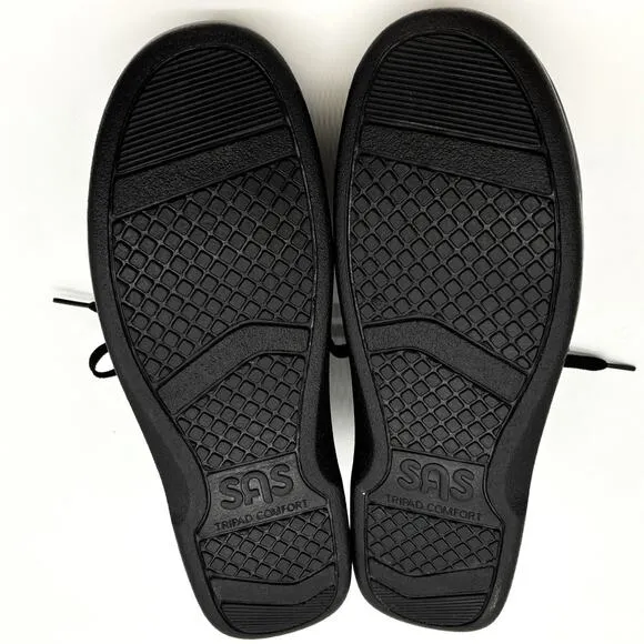 SAS Shoes Mens 11 Black Leather Timeout Tripad Comfort Padded Tongue Lace Up USA
