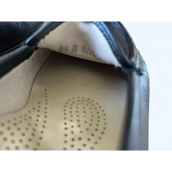 SAS Simplify Black Leather Loafer Slip Ons Moccasin Comfort Shoes size 8.5 M