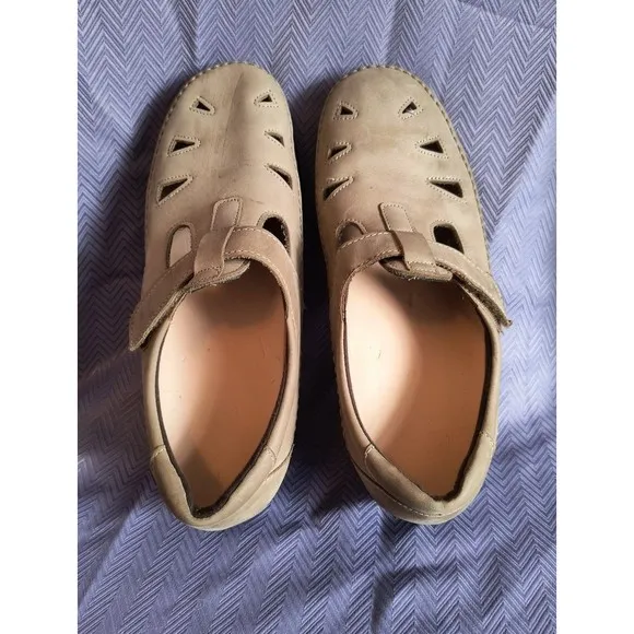 SAS Tripad Comfort USA Roamer Beige Cutouts Casual Flats Shoes Women's US 9.5W