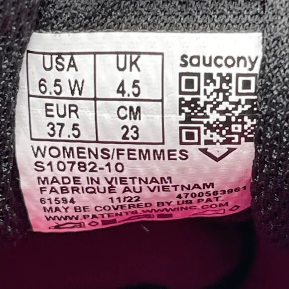 Saucony Cohesion 16 Shoes Womens Size 6.5 W Black Road Running Training Sneakers
