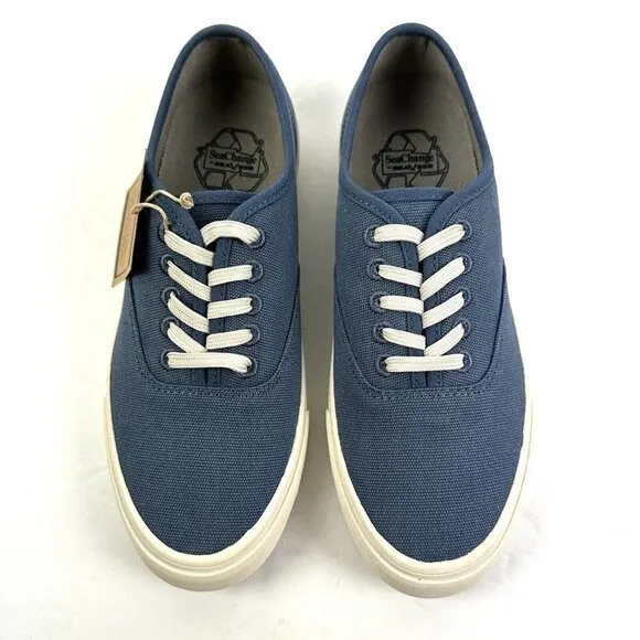 Seavees Sea Change Legend Sneaker 6.5 Blue Canvas Lace Up Womens Shoes Brand New