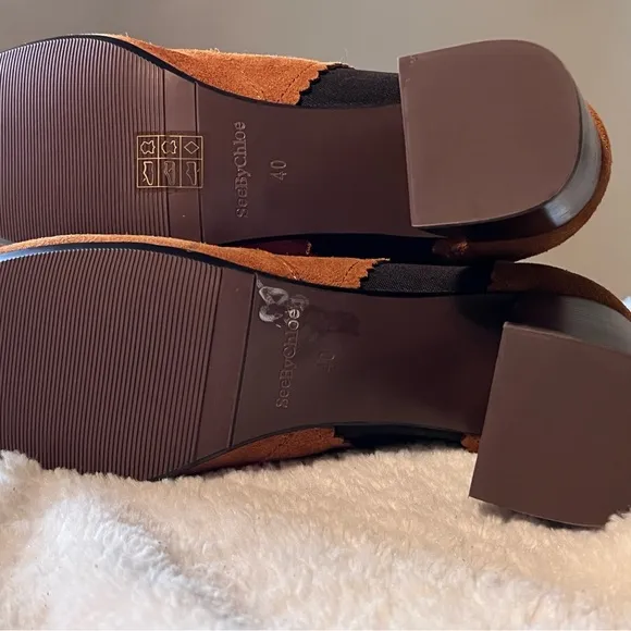 See By Chloe Brown and Black Ankle Boots Chelsea Style