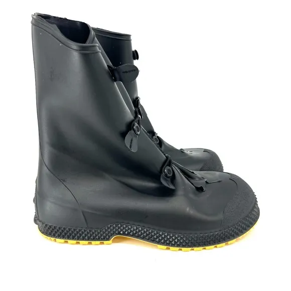 Servus 12&quot; PVC Rubber Waterproof Over Work Boots Mens M(9-10) Black Rain Snow