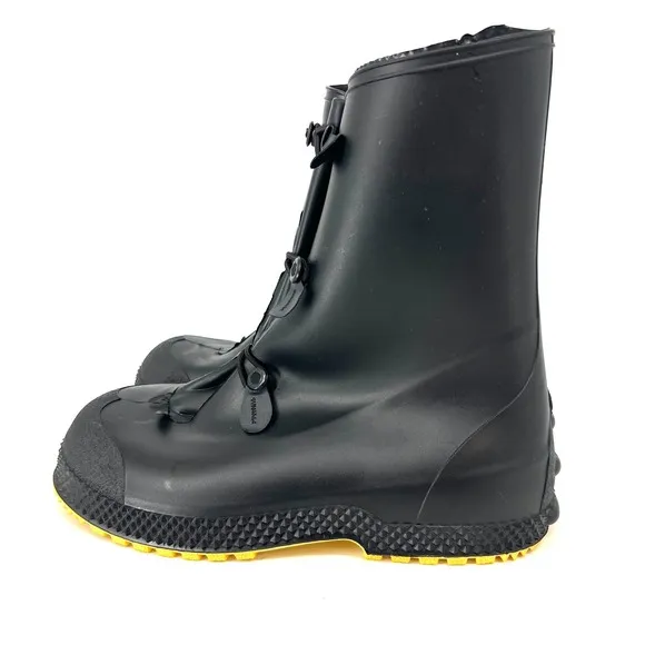Servus 12&quot; PVC Rubber Waterproof Over Work Boots Mens M(9-10) Black Rain Snow