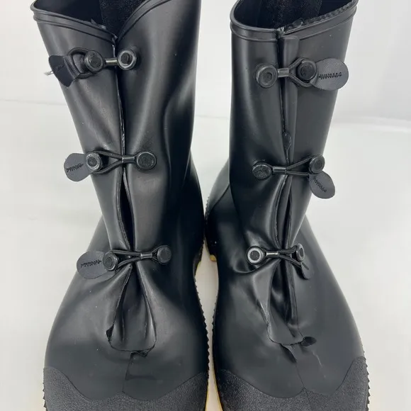 Servus 12&quot; PVC Rubber Waterproof Over Work Boots Mens M(9-10) Black Rain Snow