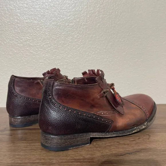 Shoto Men's Brown Leather Dress Shoes