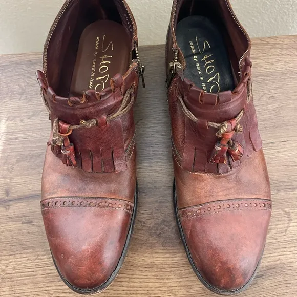 Shoto Men's Brown Leather Dress Shoes