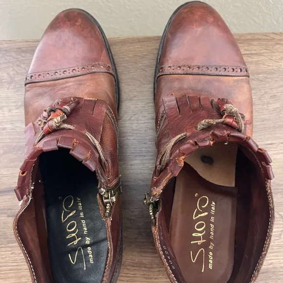 Shoto Men's Brown Leather Dress Shoes