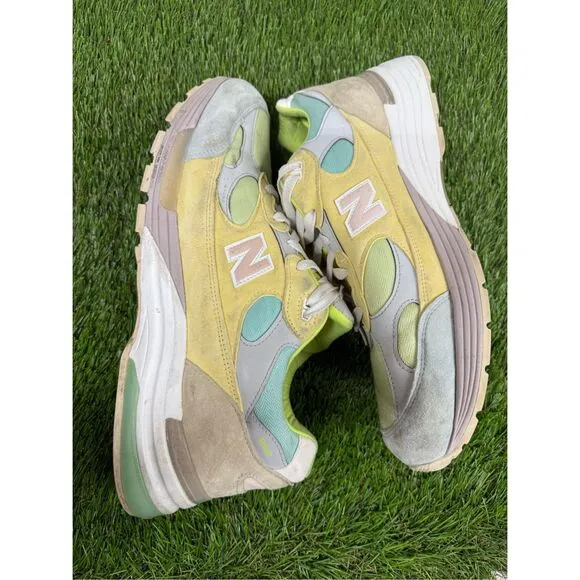 Size 15 rare New Balance 992 Yellow Beige Floor Model used