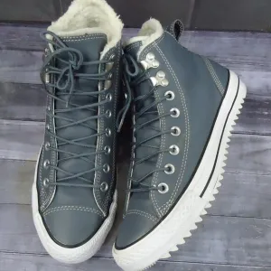 SIZE 9. Converse All Star women's leather high top sneakers shoes.