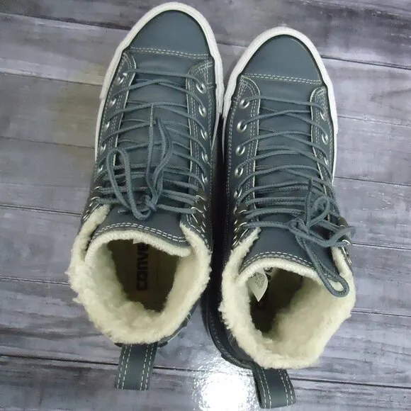 SIZE 9. Converse All Star women's leather high top sneakers shoes.