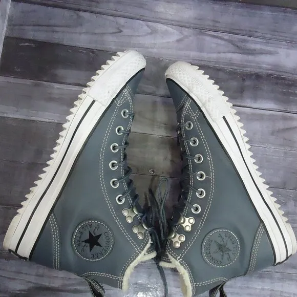 SIZE 9. Converse All Star women's leather high top sneakers shoes.