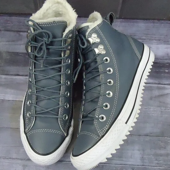 SIZE 9. Converse All Star women's leather high top sneakers shoes.