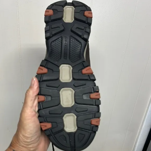 Skechers Brown and Green Athletic Shoes with Rugged Design