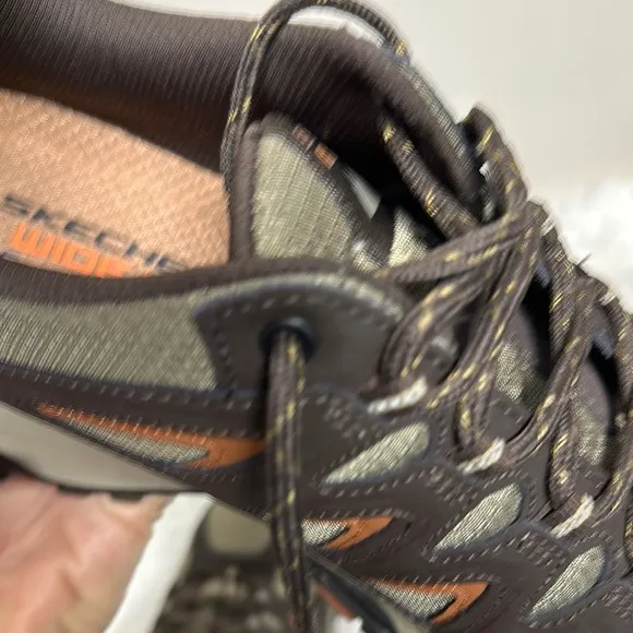 Skechers Brown and Green Athletic Shoes with Rugged Design