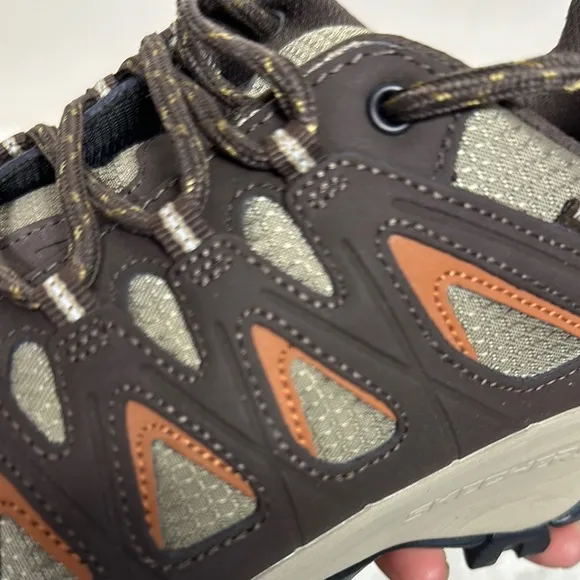 Skechers Brown and Green Athletic Shoes with Rugged Design