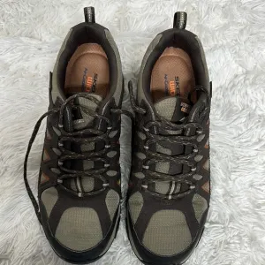Skechers Brown and Green Athletic Shoes with Rugged Design