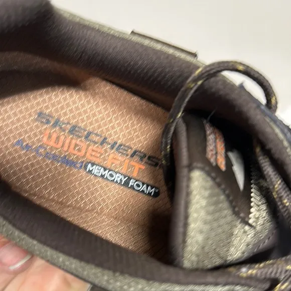 Skechers Brown and Green Athletic Shoes with Rugged Design