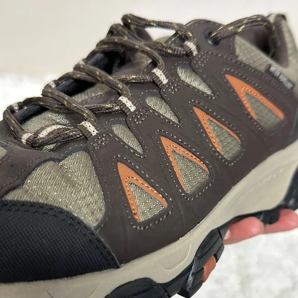 Skechers Brown and Green Athletic Shoes with Rugged Design
