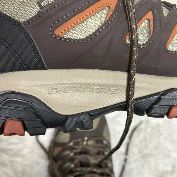 Skechers Brown and Green Athletic Shoes with Rugged Design