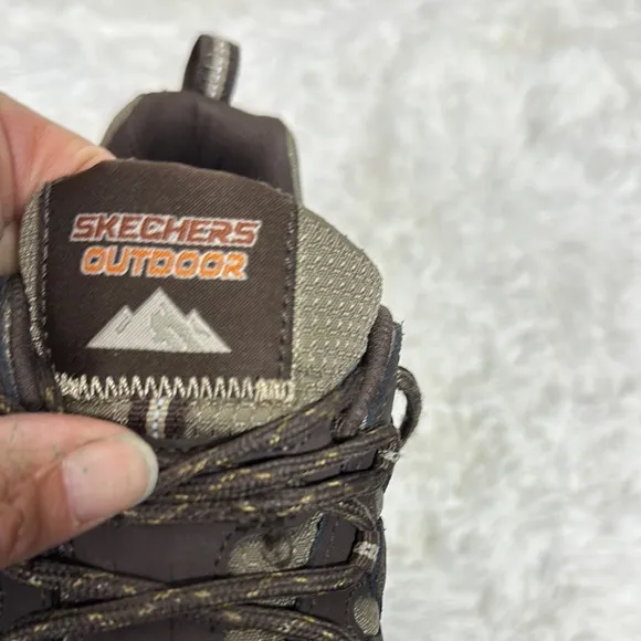 Skechers Brown and Green Athletic Shoes with Rugged Design