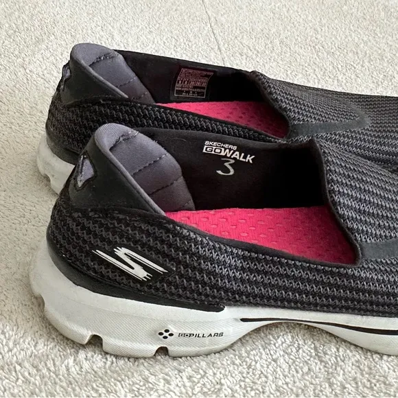 Skechers Go Walk 3 Comfort Slip-On Black Gray Size 9