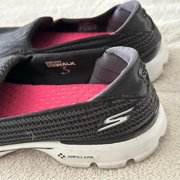 Skechers Go Walk 3 Comfort Slip-On Black Gray Size 9