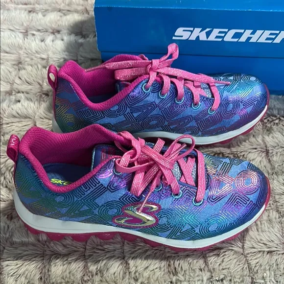 Skechers Kids' Blue and Pink Sneakers size 2