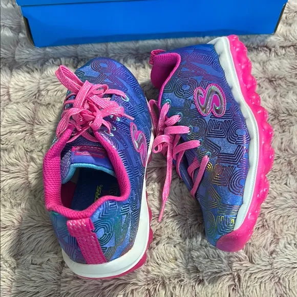 Skechers Kids' Blue and Pink Sneakers size 2