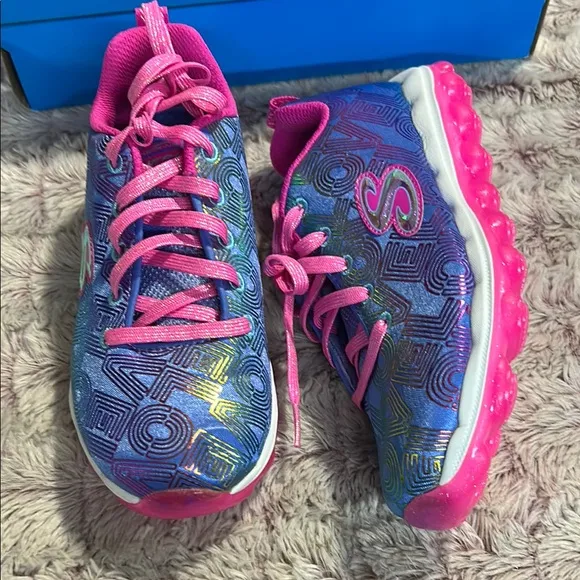 Skechers Kids' Blue and Pink Sneakers size 2