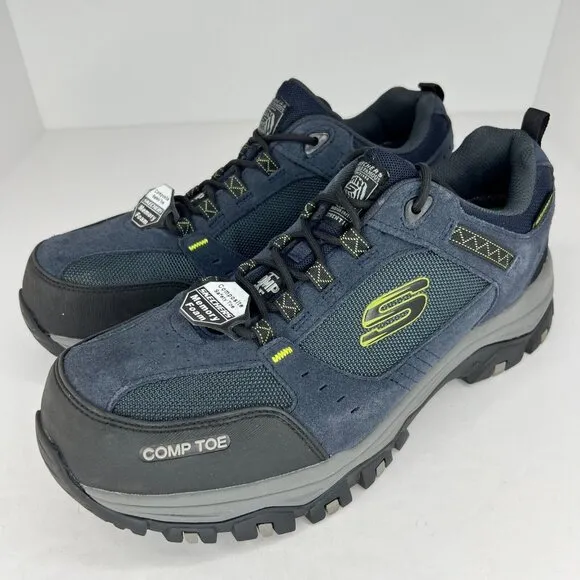 Skechers Mens 77183 Blue  Greetah Comp Toe Waterproof Size 11.5 Safety Shoes