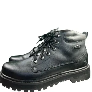 Skechers Men's Black Leather Tactical Boots Size‎ 11 Waterproof Winter
