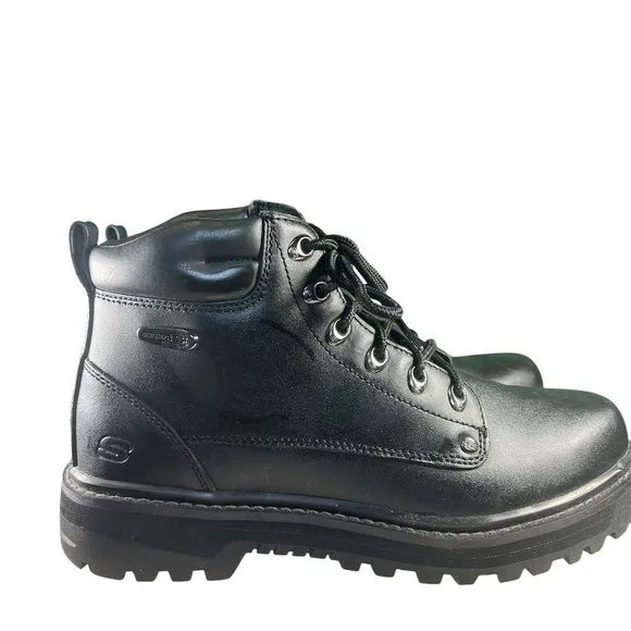 Skechers Men's Black Leather Tactical Boots Size‎ 11 Waterproof Winter