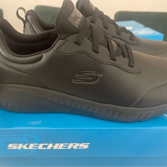 Skechers Squad SR Women's Slip Resistant Athletic Work Shoes - Black, M, US 9