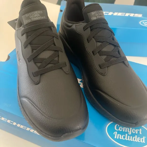 Skechers Squad SR Women's Slip Resistant Athletic Work Shoes - Black, M, US 9
